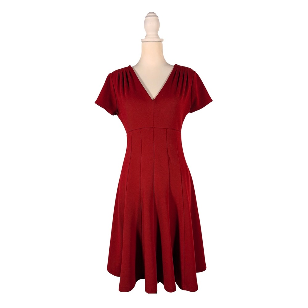 Maeve Anthropologie Red Lincoln Center Dress M Retro Classic Dark Academia Prep